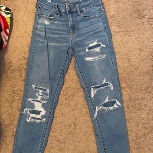 American Eagle faux ripped jeans